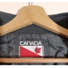 Teddy vintage brodée, laine et cuir, Made In Canada
