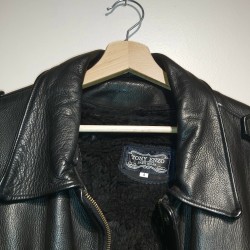 Veste en cuir Vintage noire